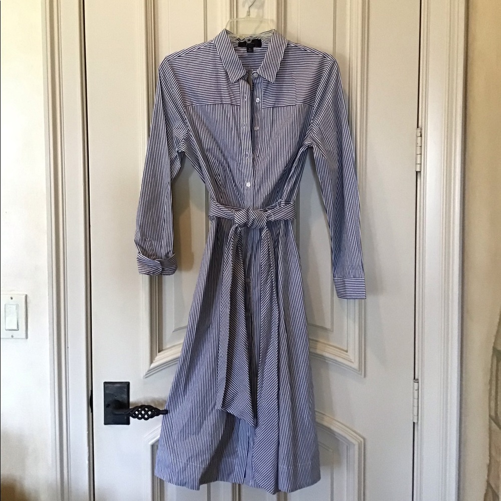 J Crew button down dress poplin stripe size 8